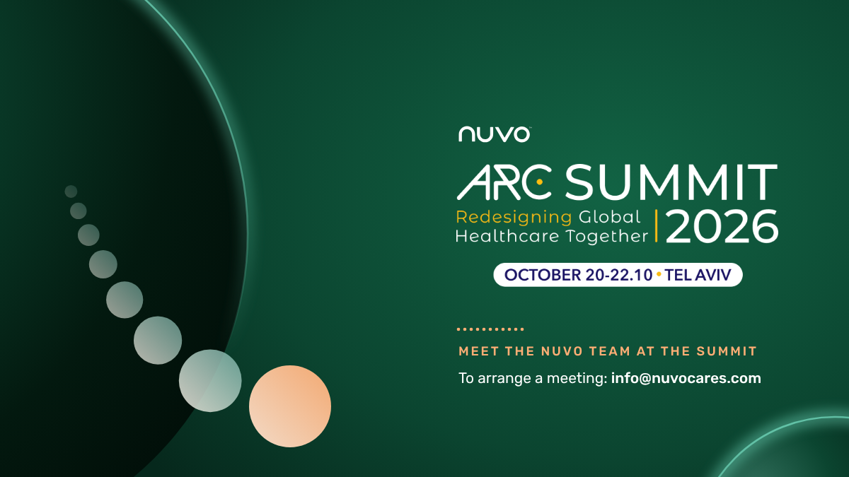 ARC Summit 2026 logo with a rim-lit sphere and a trail of balls in Nuvo green and peach